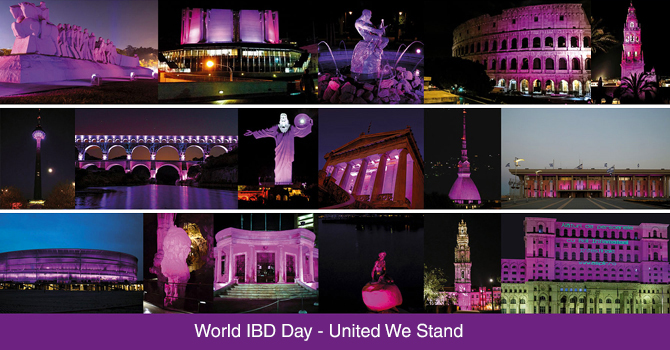 World IBD Day United we stand World IBD Day campaing make Highlight landmarks in purple
